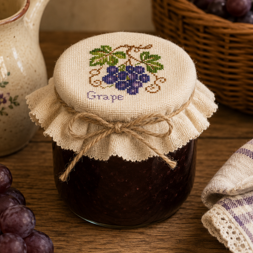 Trauben Kreuzstichmuster | Bellas Vorratskammer | Cottage Obst Stickerei PDF | Rustikale Küchendekoration | Sofort Download