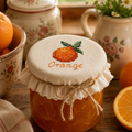 Himbeer-Kreuzstichmuster | Stickerei für Marmeladenglas-Deckel | Landhaus-Küchen-Deko | Bellas Speisekammer Wintervorbereitung | Tischdecke