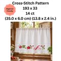 Floral Monogram A Cross Stitch Border Pattern – Linen, Towels, Curtains & Aprons PDF