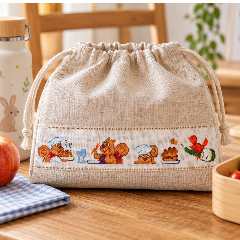Squirrels  Kitchen Parade Cross Stitch Border