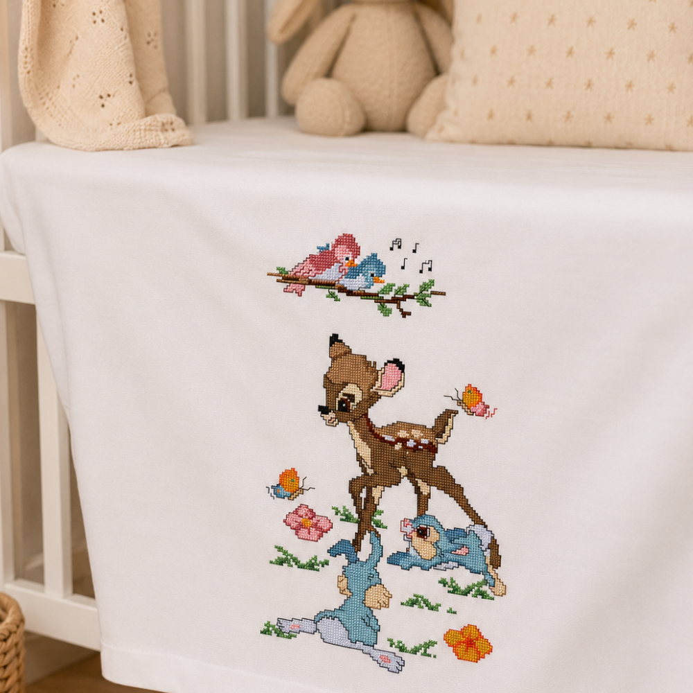 Woodland Nursery Cross Stitch Pattern Bundle, Fawn Bunny & Birds, Baby Room Decor, Baby Gift, PDF Instant Download
