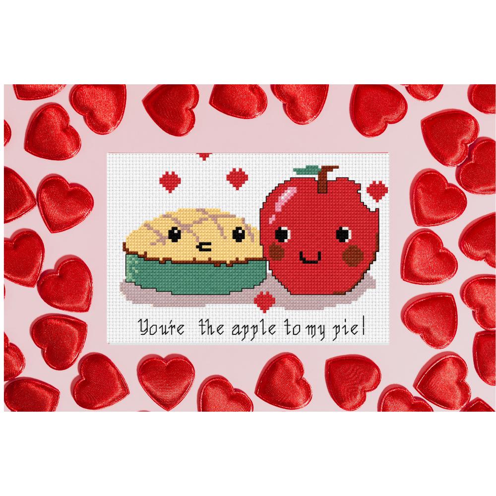 Apple to My Pie Cross Stitch Pattern PDF digital pattern preview