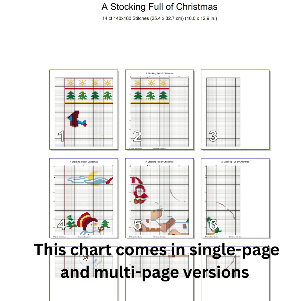 Merry Christmas Stocking Cross Stitch Pattern