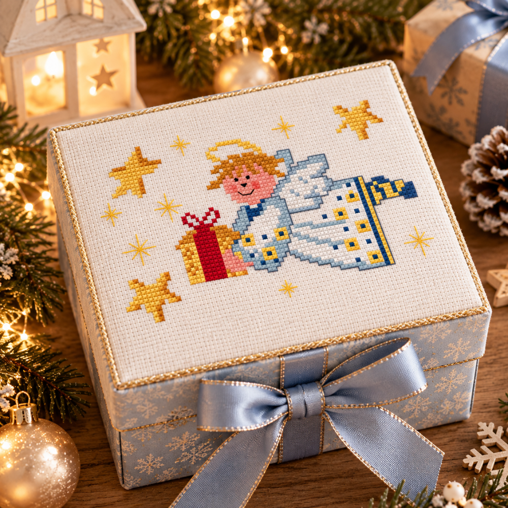 Christmas Gift Angel Cross Stitch Pattern
