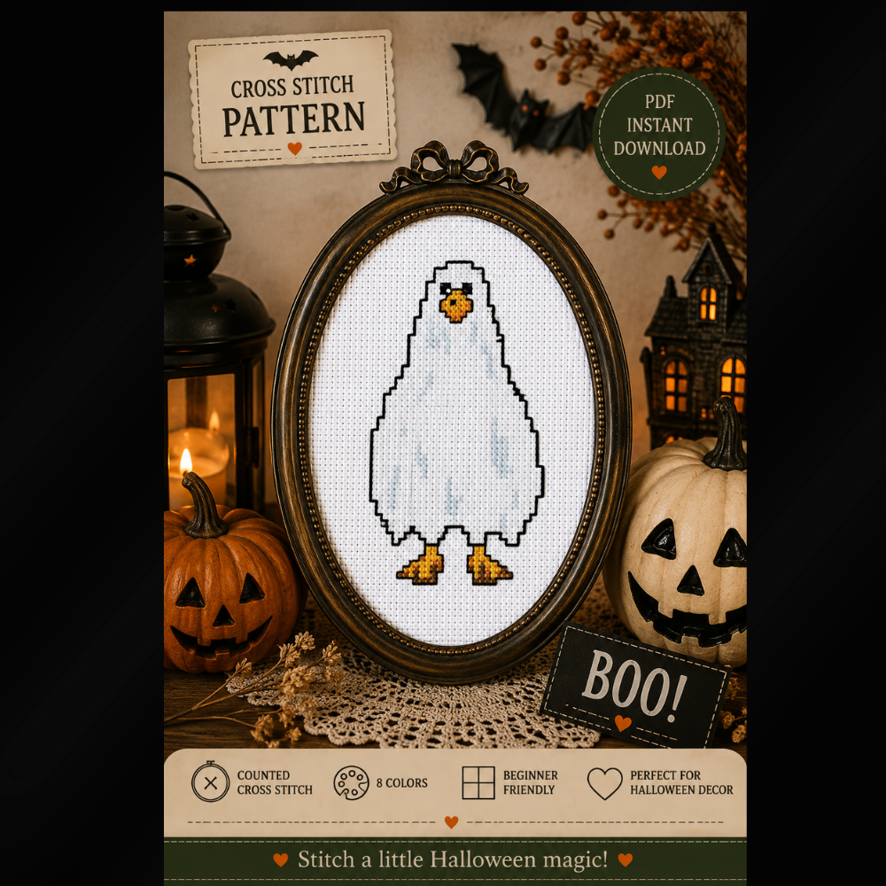 Halloween Ducks Mini Cross Stitch Pattern Set