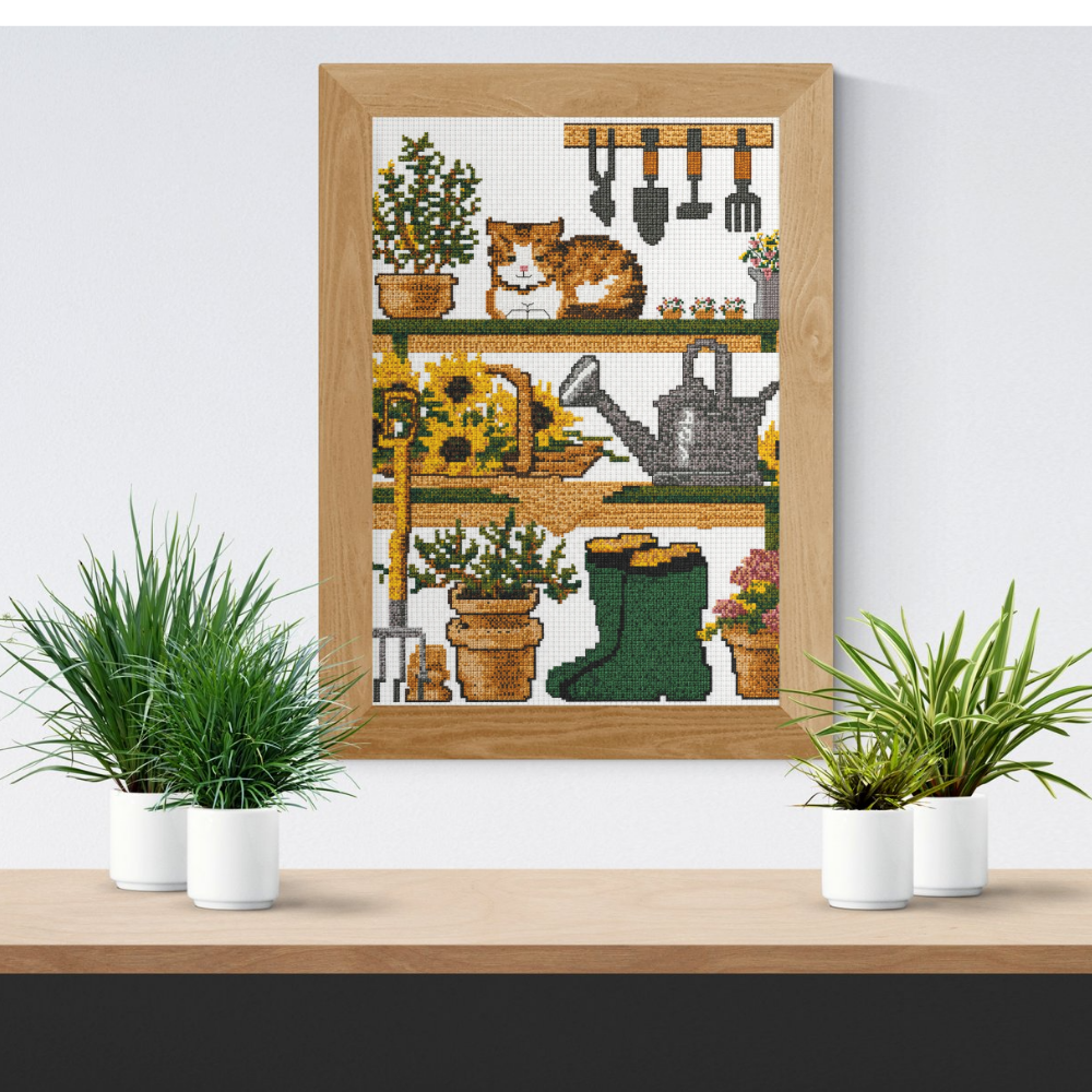 The Cottage Gardener Cross Stitch Pattern