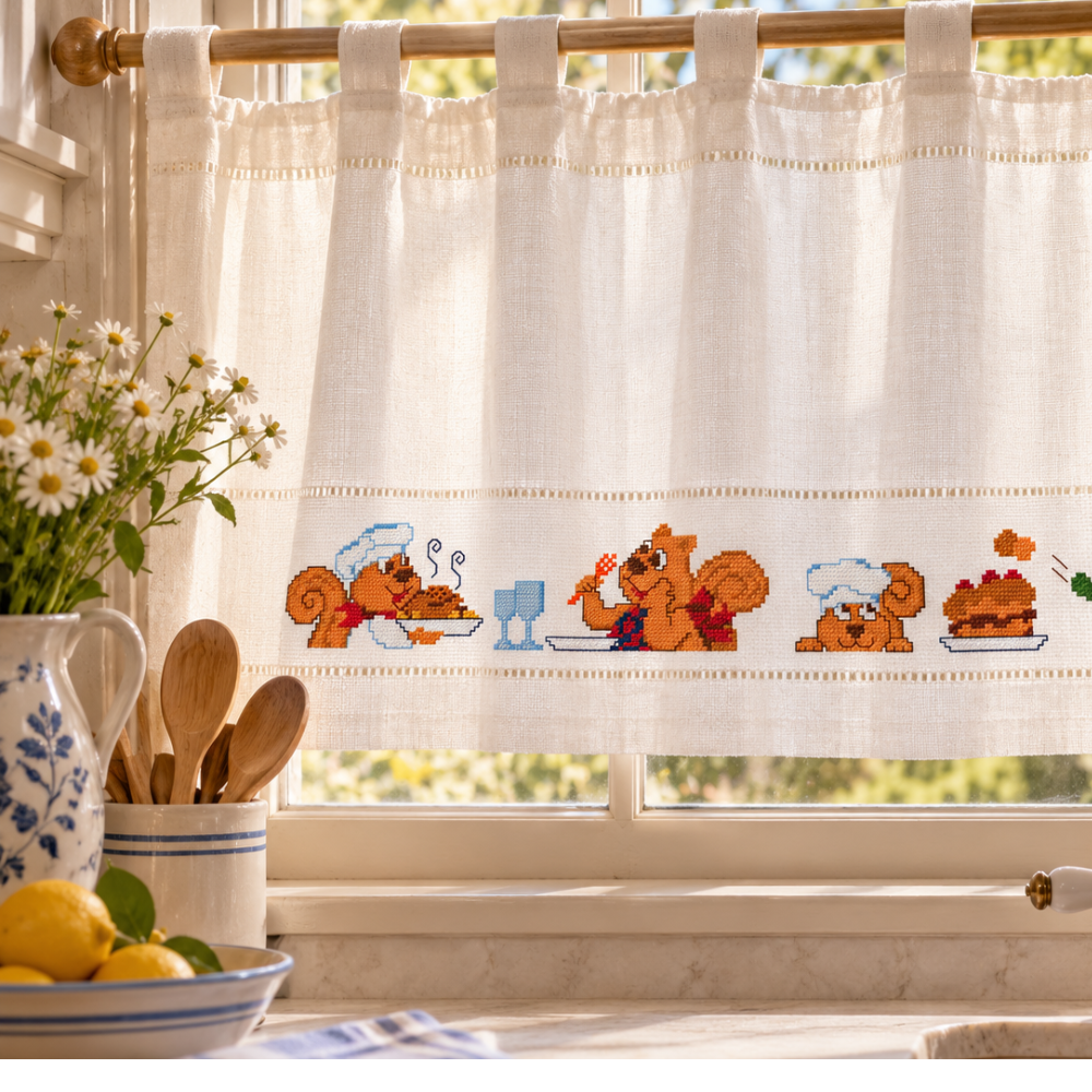 Squirrels  Kitchen Parade Cross Stitch Border