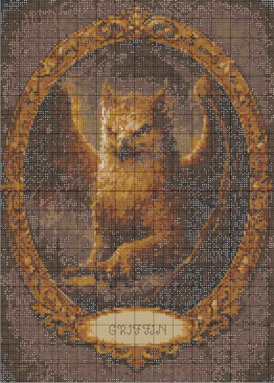 Griffin Cross Stitch Pattern PDF digital pattern preview