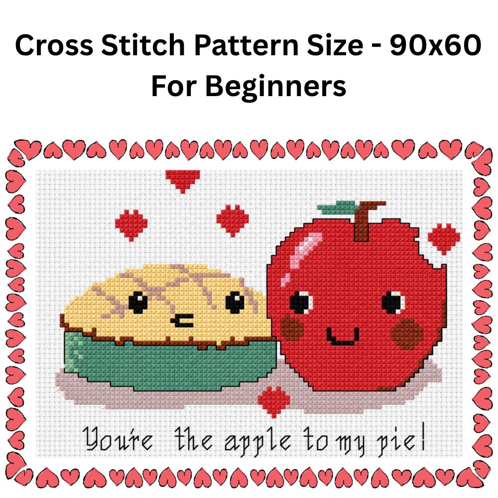 Apple to My Pie Cross Stitch Pattern PDF finished cross stitch design
