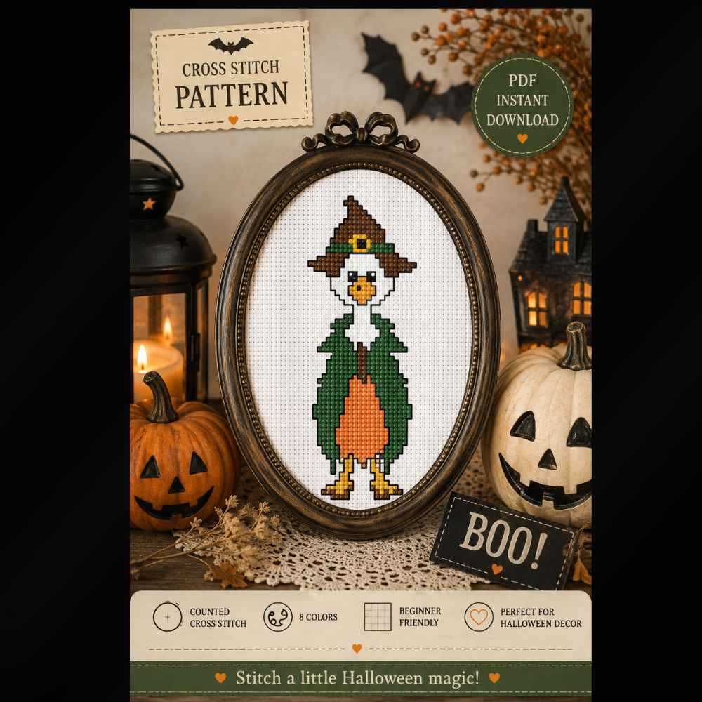 Halloween Ducks Mini Cross Stitch Pattern Set