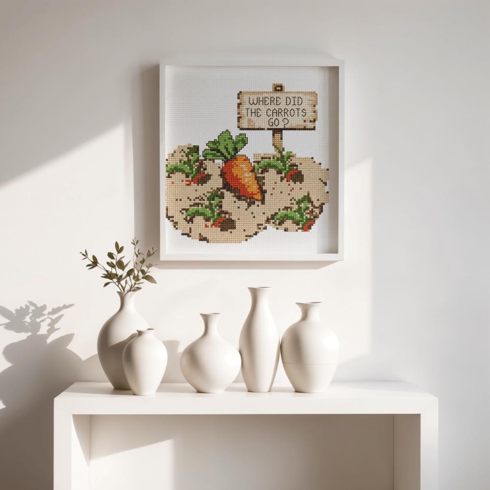 Bunny Garden Cross Stitch Pattern PDF digital pattern preview