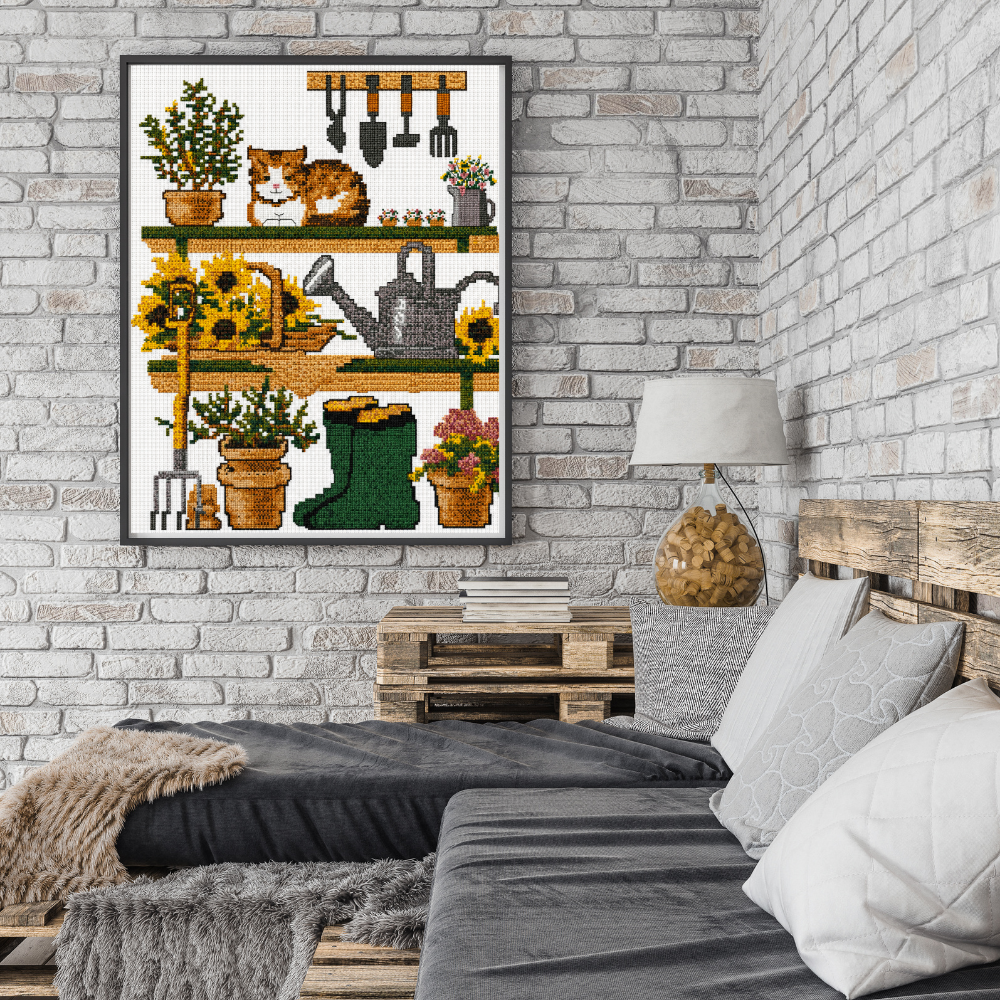 The Cottage Gardener Cross Stitch Pattern