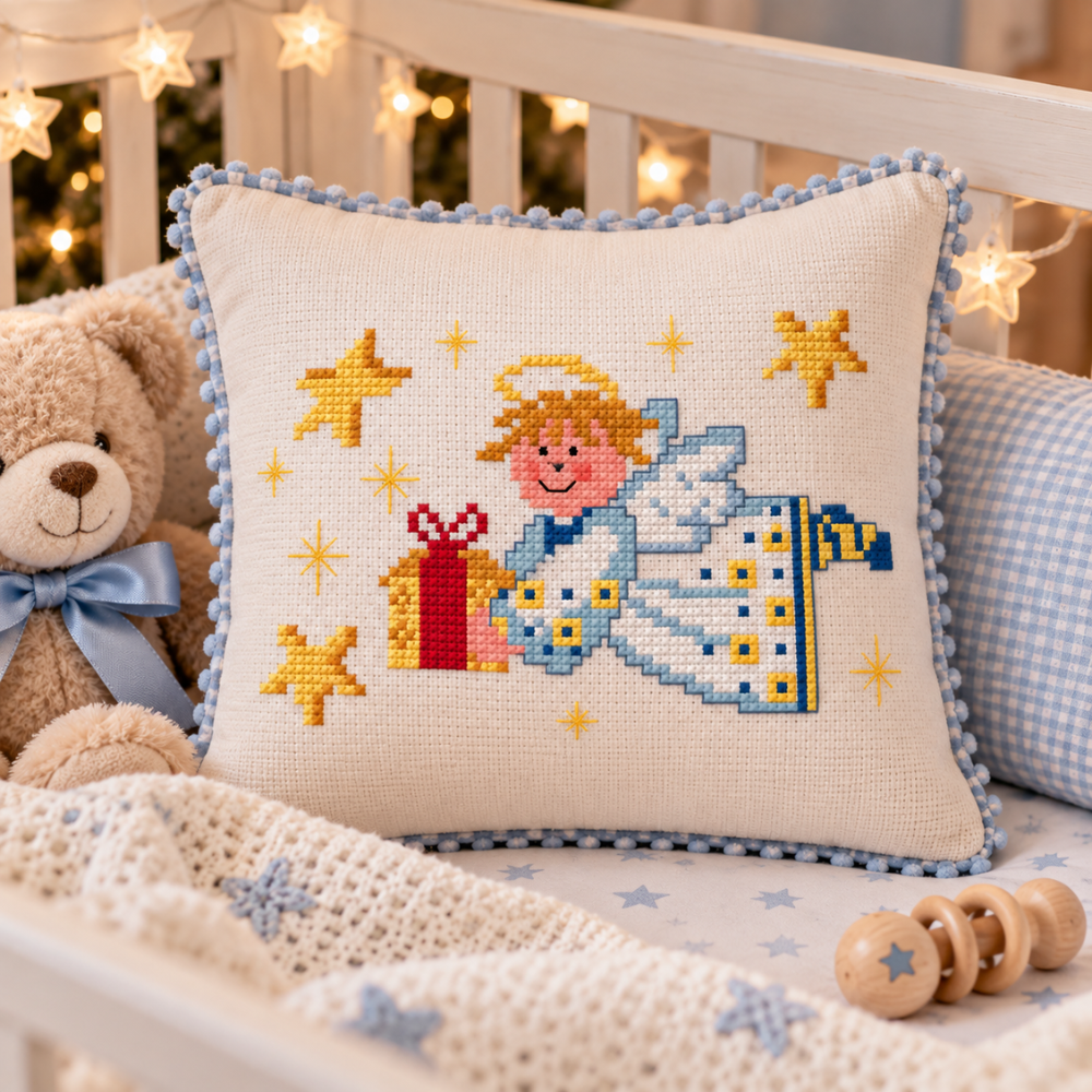 Christmas Gift Angel Cross Stitch Pattern