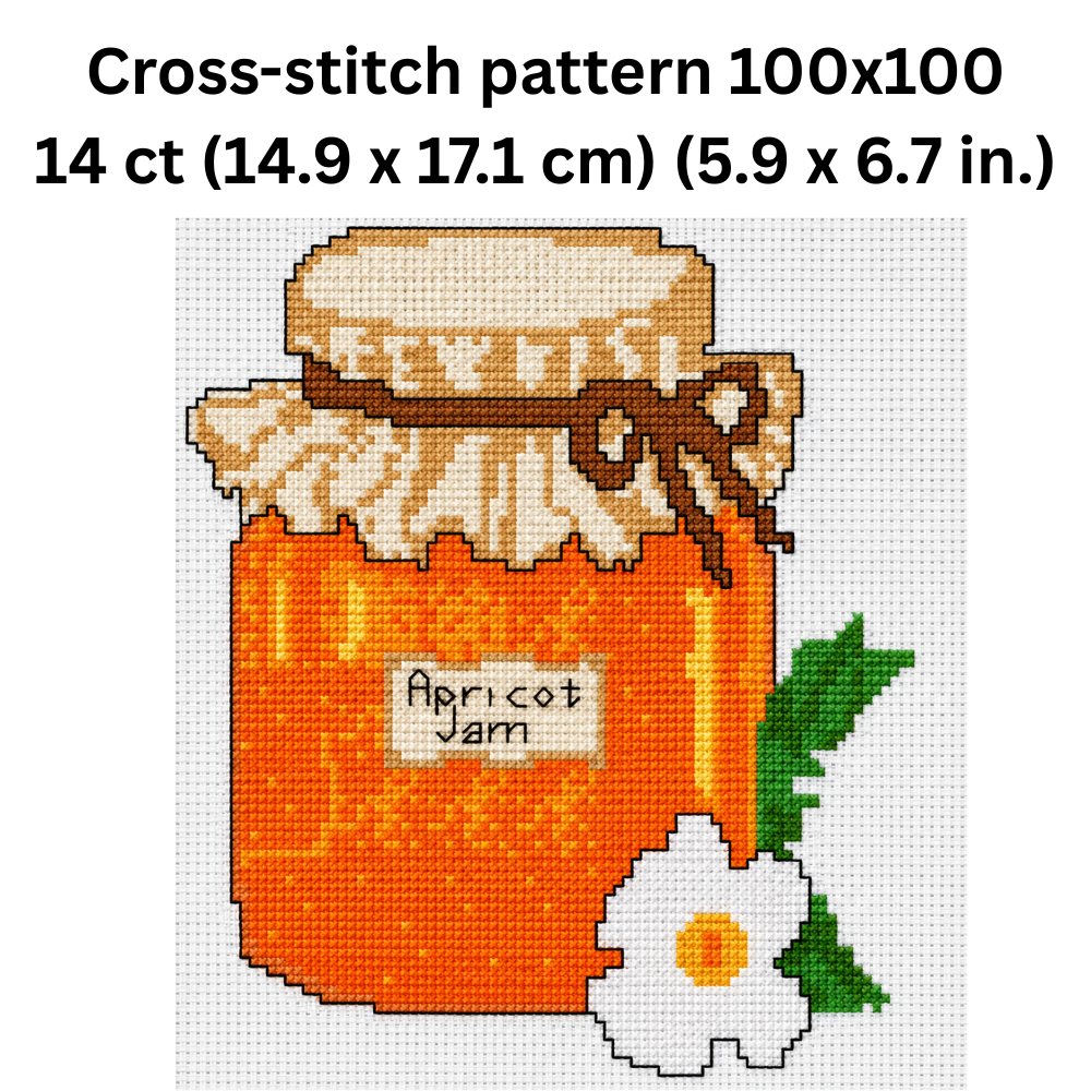 Apricot Jam Jar Cross Stitch Pattern