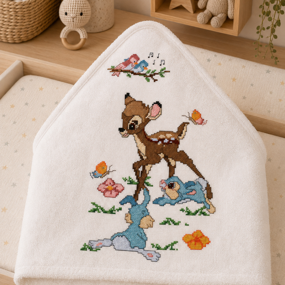 Woodland Nursery Cross Stitch Pattern Bundle, Fawn Bunny & Birds, Baby Room Decor, Baby Gift, PDF Instant Download