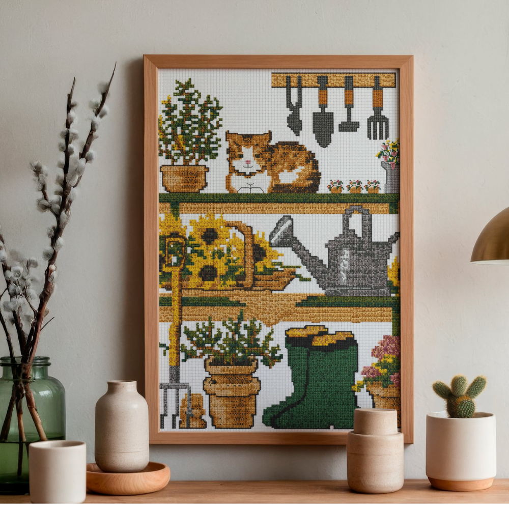 The Cottage Gardener Cross Stitch Pattern