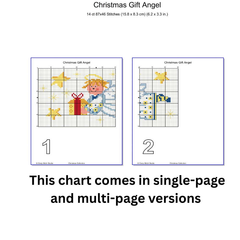Christmas Gift Angel Cross Stitch Pattern