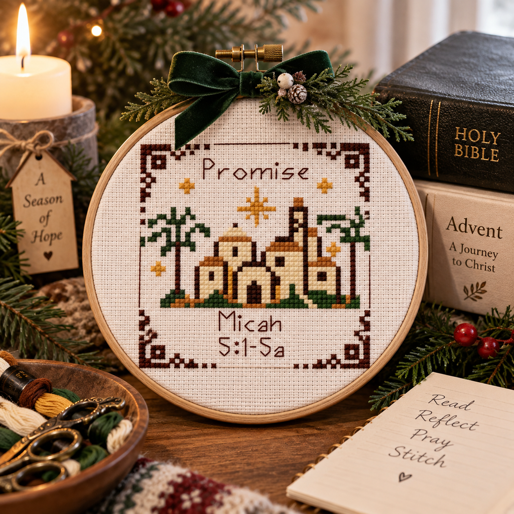 Stitch Through Advent 2026 – 26 Mini Cross Stitch Patterns & Devotional