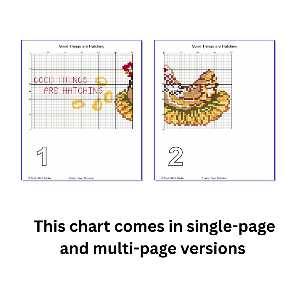 Good Things Are Hatching Hen Cross Stitch Pattern