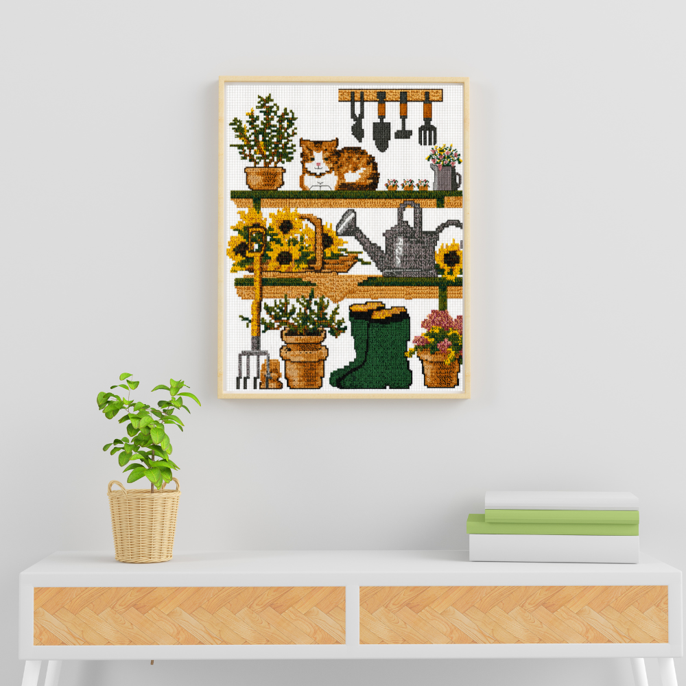 The Cottage Gardener Cross Stitch Pattern