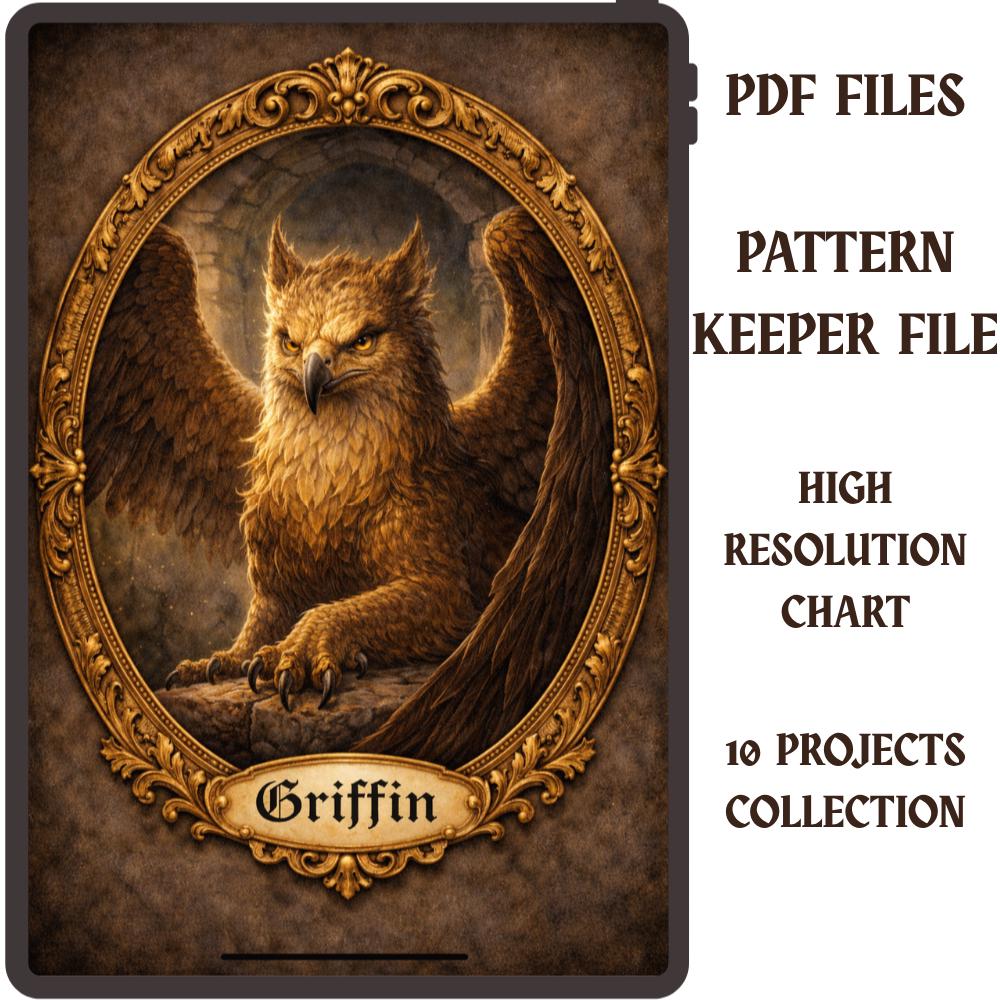 Griffin Cross Stitch Pattern PDF digital pattern preview