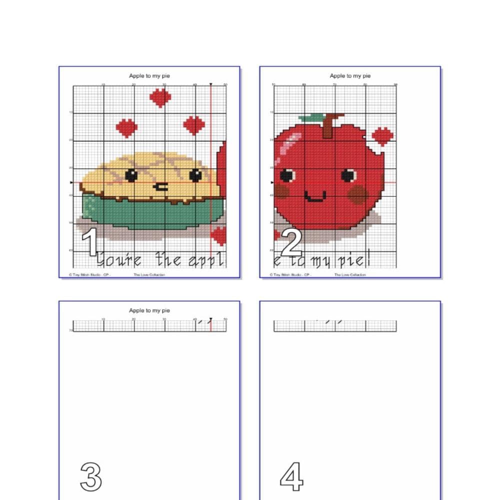 Apple to My Pie Cross Stitch Pattern PDF digital pattern preview