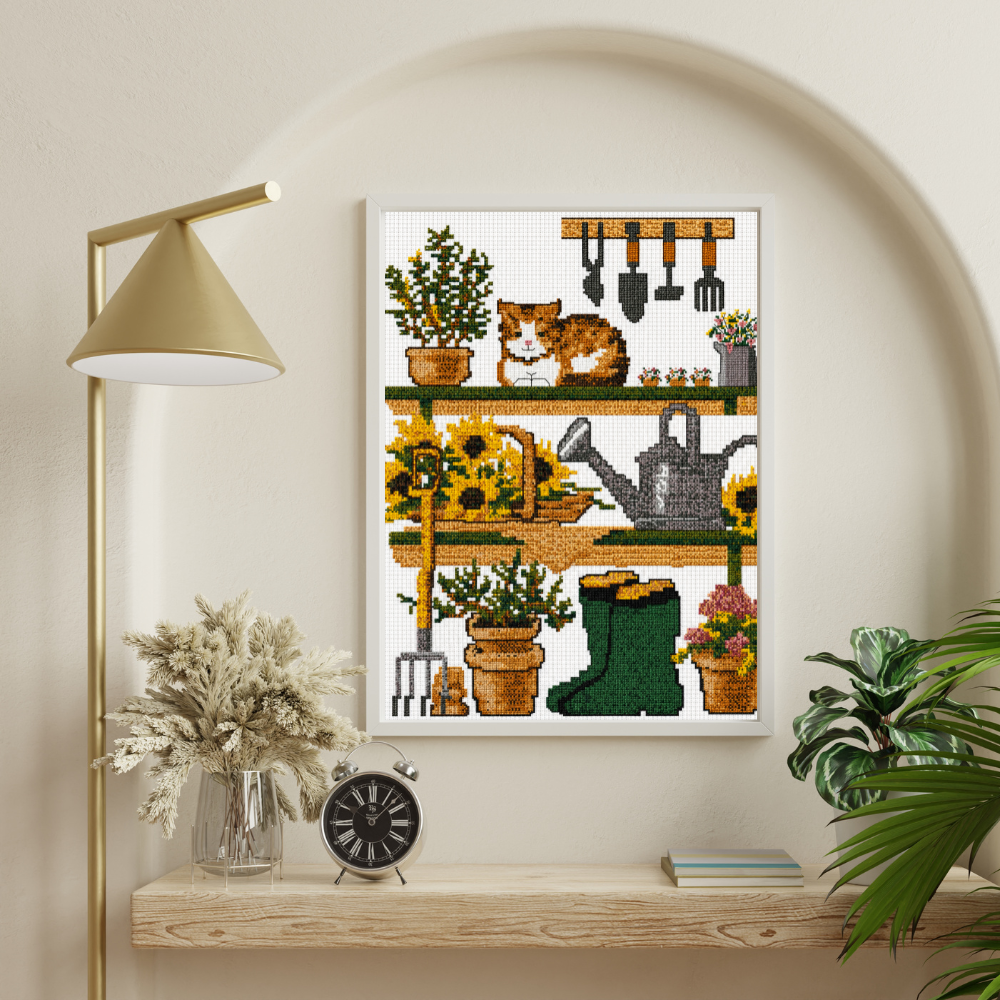 The Cottage Gardener Cross Stitch Pattern