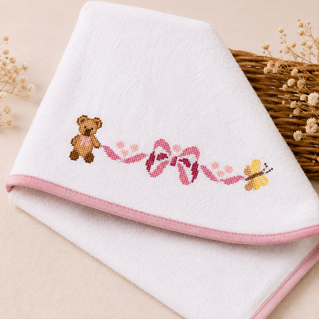 Baby Cross Stitch Border Bundle, 4 Nursery Patterns, Crib Sheet, Blanket, Bib, Onesie & Baby Linen Embroidery PDF