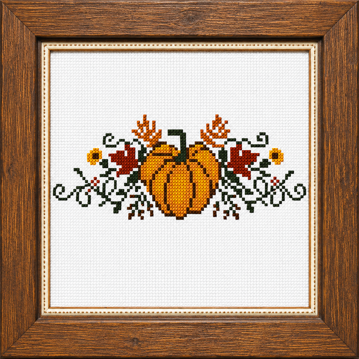 Fall & Thanksgiving Linen Border Cross Stitch Pattern