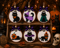 Halloween Black Cat Mini Cross Stitch Patterns Bundle, 6 Cute Spooky Cat Patterns
