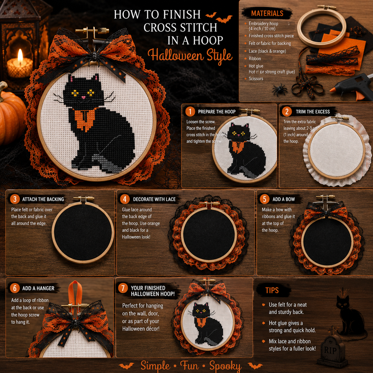 Halloween Black Cat Mini Cross Stitch Patterns Bundle, 6 Cute Spooky Cat Patterns