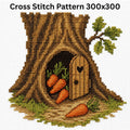 Secret Carrot Stash Cross Stitch Pattern PDF finished cross stitch design