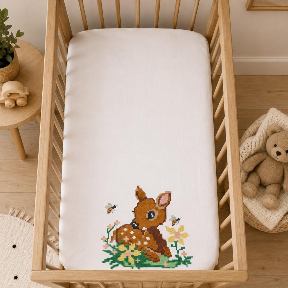 Baby Deer Cross Stitch Pattern PDF digital pattern preview