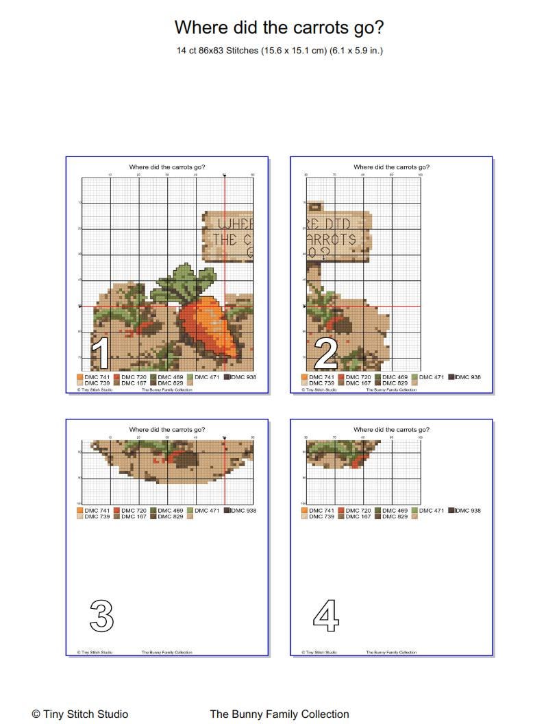Bunny Garden Cross Stitch Pattern PDF digital pattern preview