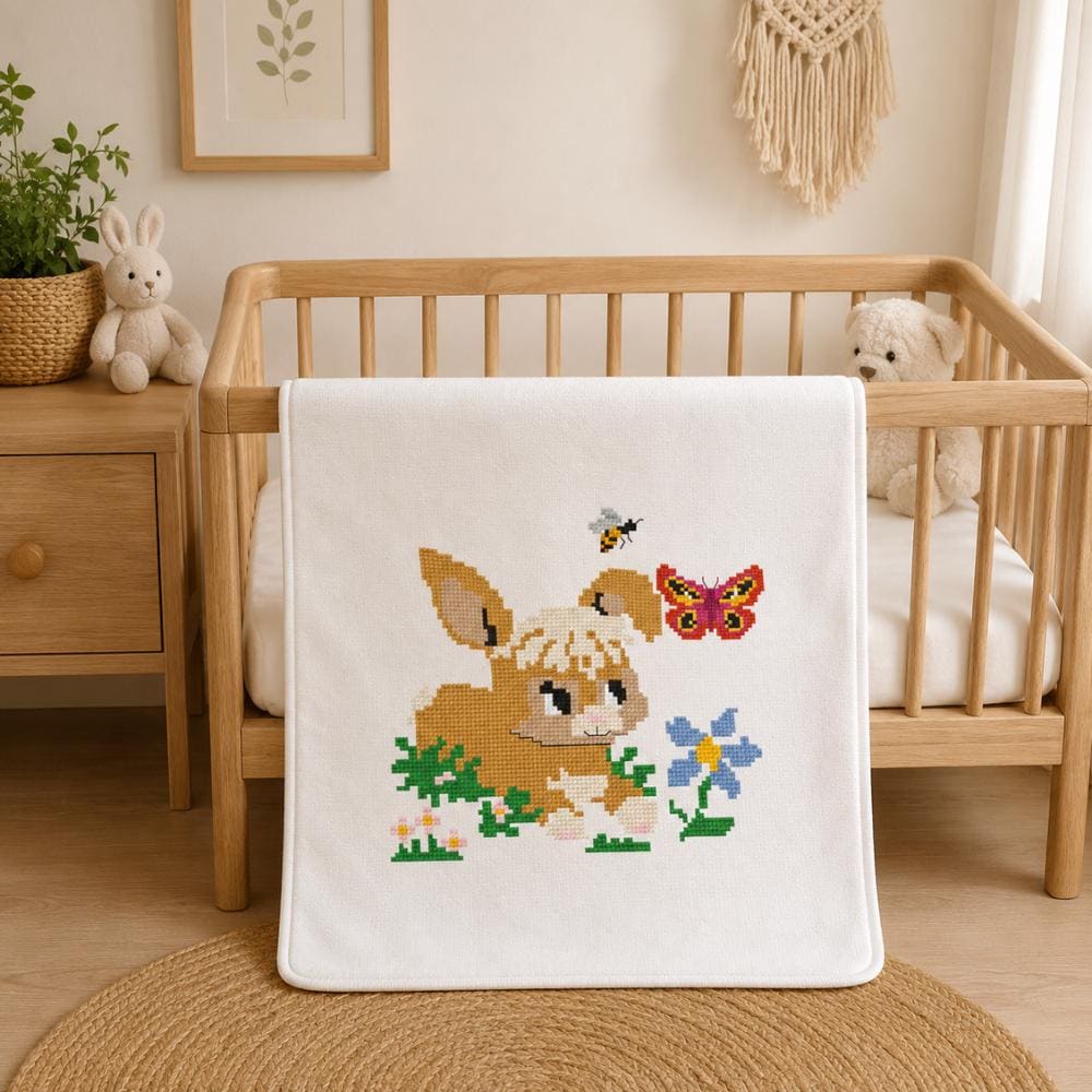Baby Bunny Cross Stitch Pattern PDF digital pattern preview