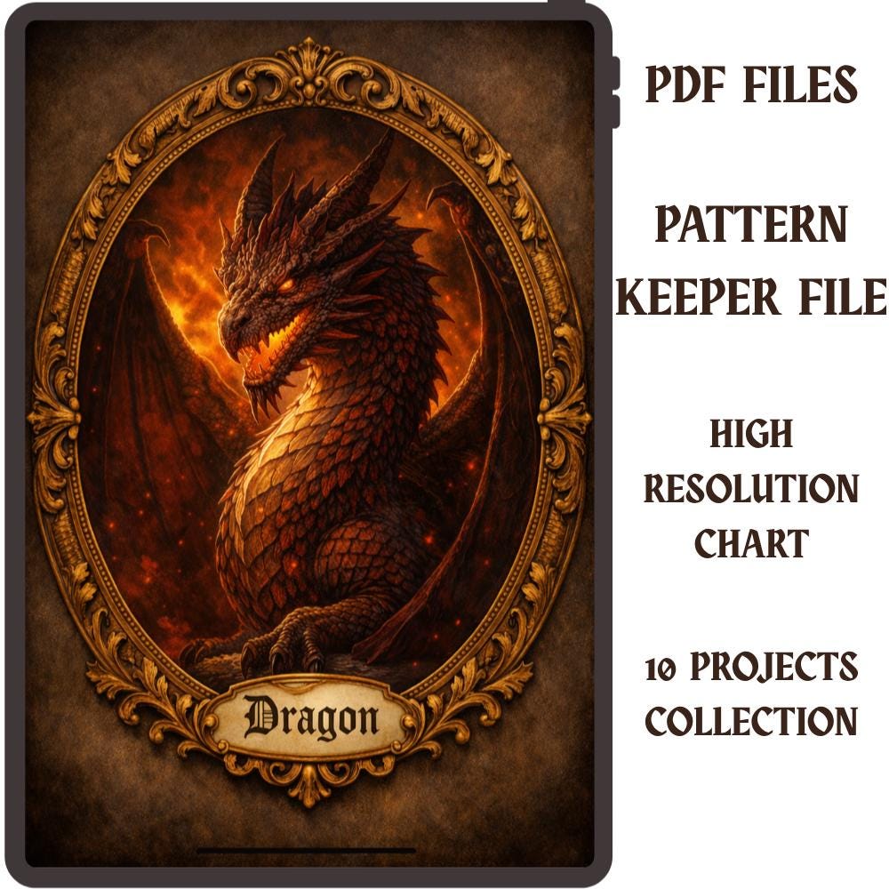 Dragon Cross Stitch Pattern PDF digital pattern preview