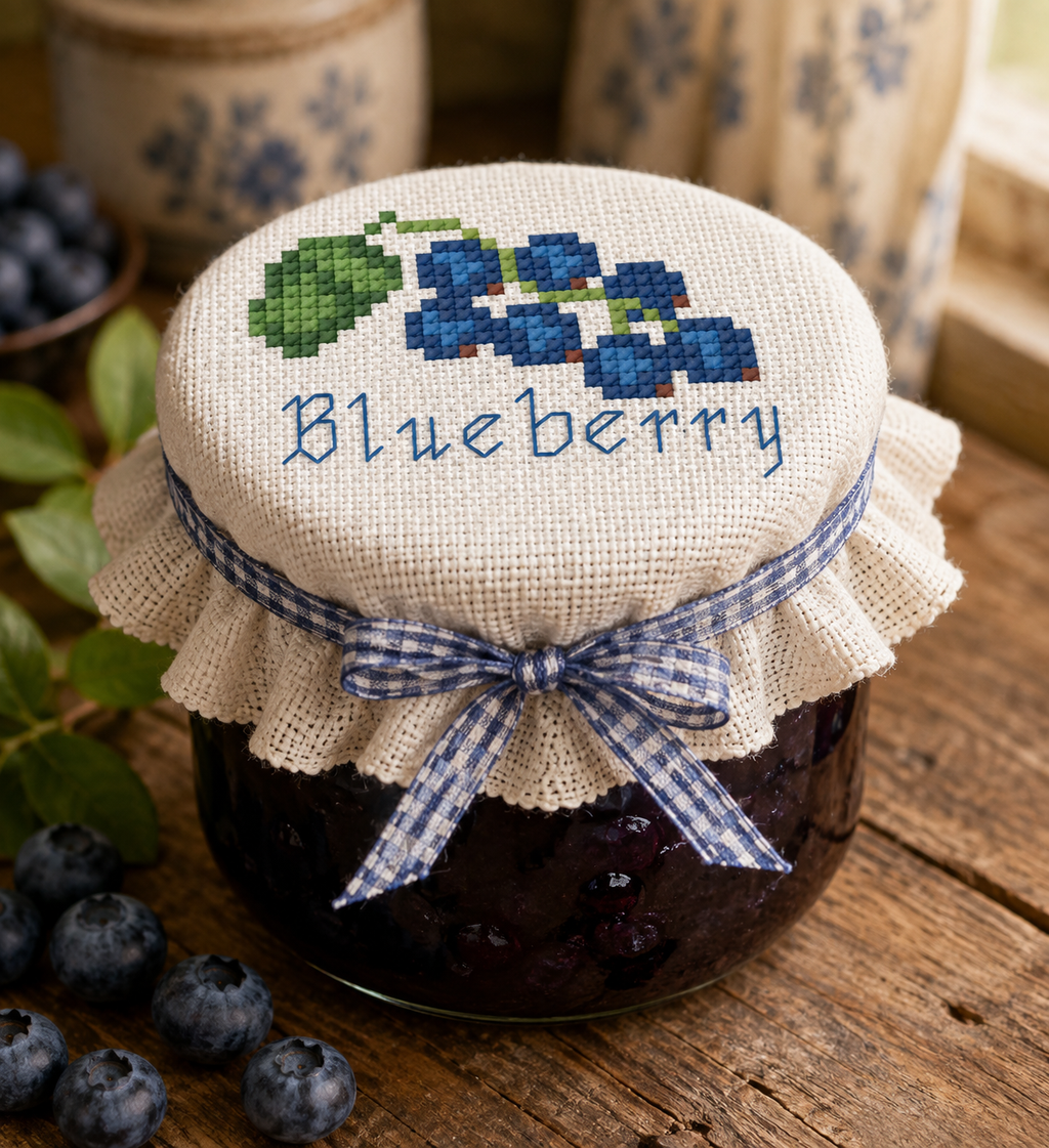 Blueberry Mini Cross Stitch Pattern