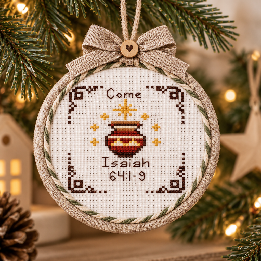 Stitch Through Advent 2026 – 26 Mini Cross Stitch Patterns & Devotional