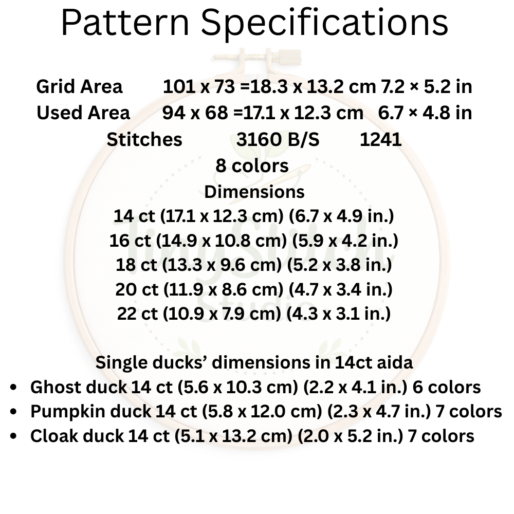 Halloween Ducks Mini Cross Stitch Pattern Set