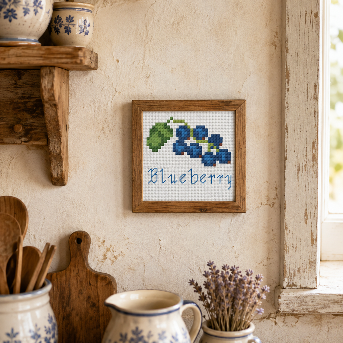 Blueberry Mini Cross Stitch Pattern