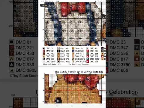 Bunny Family Fourth of July Cross Stitch Pattern