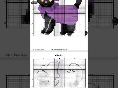 Halloween Black Cat Mini Cross Stitch Pattern Bundle