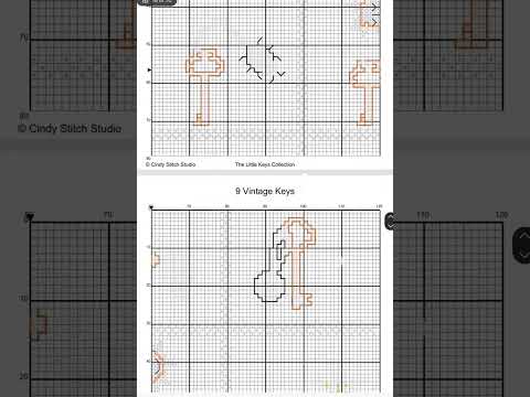 9 Vintage Keys – Mini Cross Stitch Pattern Collection
