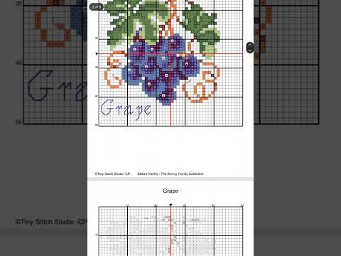 Trauben Kreuzstichmuster | Bellas Vorratskammer | Cottage Obst Stickerei PDF | Rustikale Küchendekoration | Sofort Download