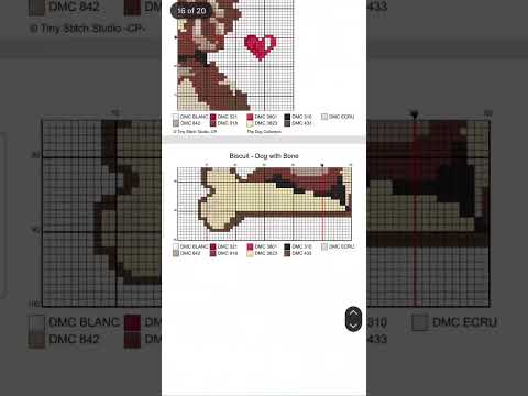 Cute Puppy with Bone Cross Stitch Pattern