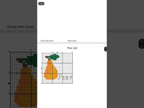 Pear Cross Stitch Pattern, Small Fruit Cross Stitch PDF, Kitchen Embroidery, Cottagecore Decor, Bella's Pantry, Instant Download