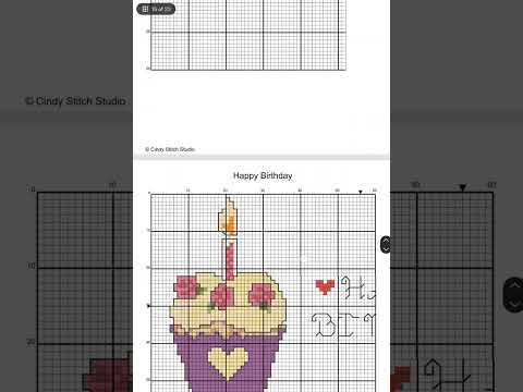 Happy Birthday Cupcake Cross Stitch Pattern PDF | Small Birthday Embroidery Design