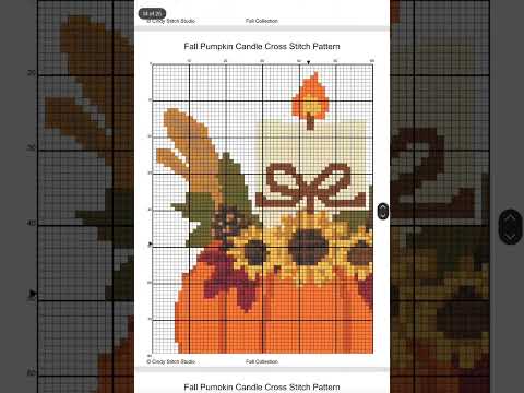 Fall Pumpkin Candle Cross Stitch Pattern