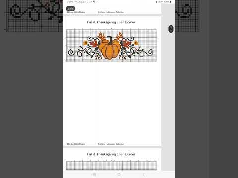 Fall & Thanksgiving Linen Border Cross Stitch Pattern